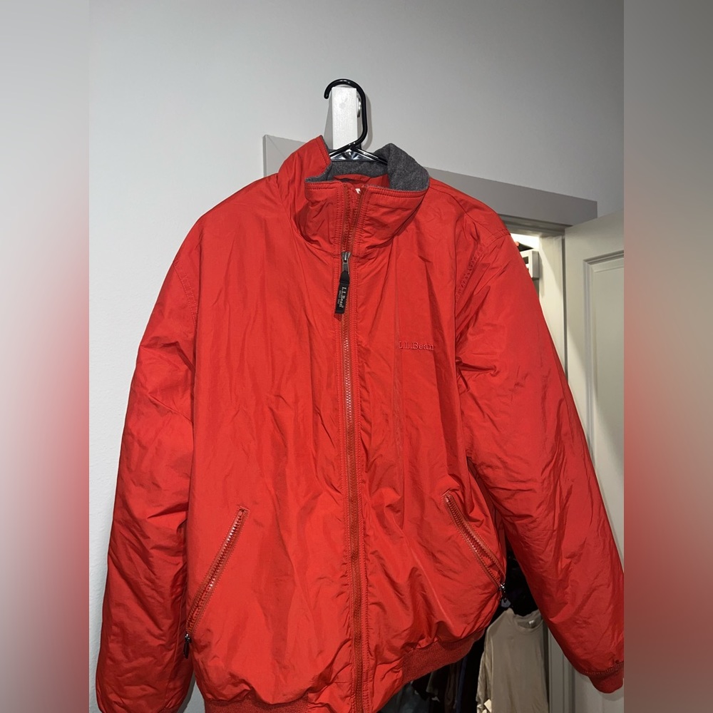 LL Bean Men’s Fleece Warm Up Jacket Full Zip Insulated Size Medium